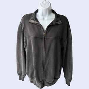BKE Large Minimalist Sweater Jacket Charcoal Gray Slim Fit Contemporary